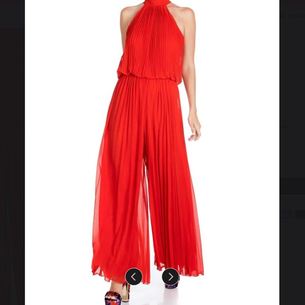 NWT **WHITE*** Meghan LA Chiffon Jumpsuit Destination Wedding, Bridal, Ball S